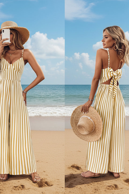 Loose-fitting Sleeveless Backless Jumpsuit For Women 