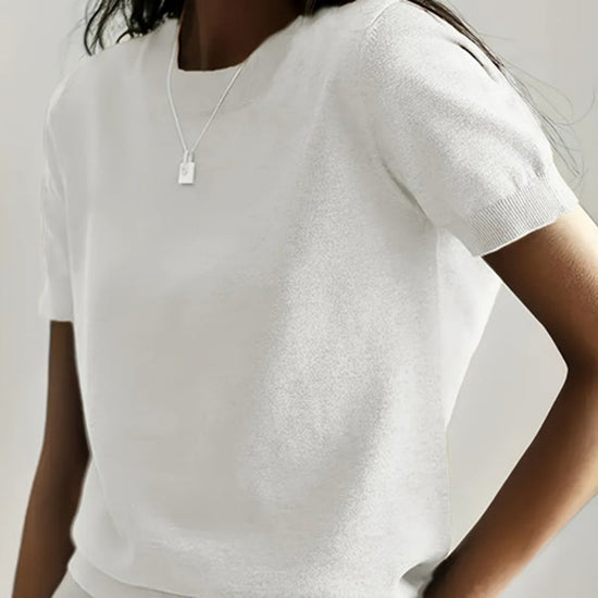 Women's Soft Stretch T-Shirt - Minimalist Everyday Top For Office & Casual Wear 