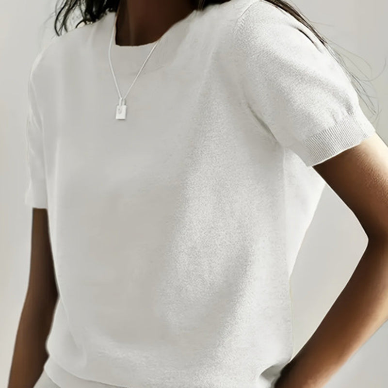 Women's Soft Stretch T-Shirt - Minimalist Everyday Top For Office & Casual Wear 
