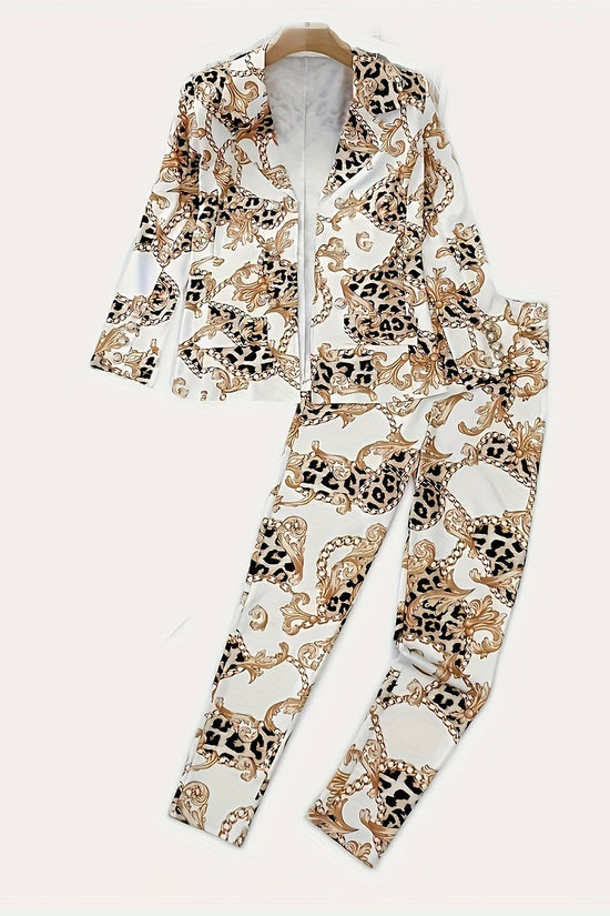 Geometric Print Two-Piece Blazer Set CJ US