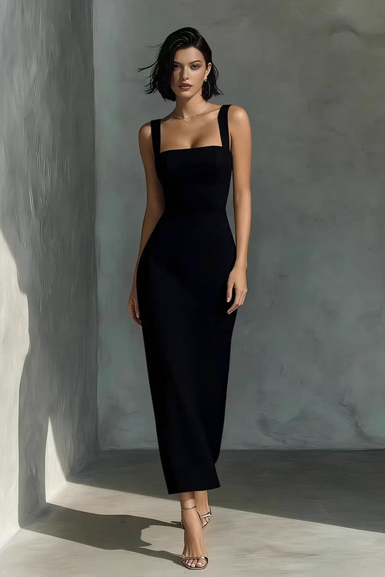 Dress With Sling And Square Neck 