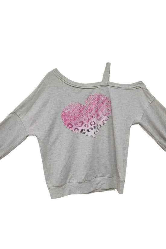 Ladies' Off Shoulder Long Sleeved Printed Love Hoodie CJ US