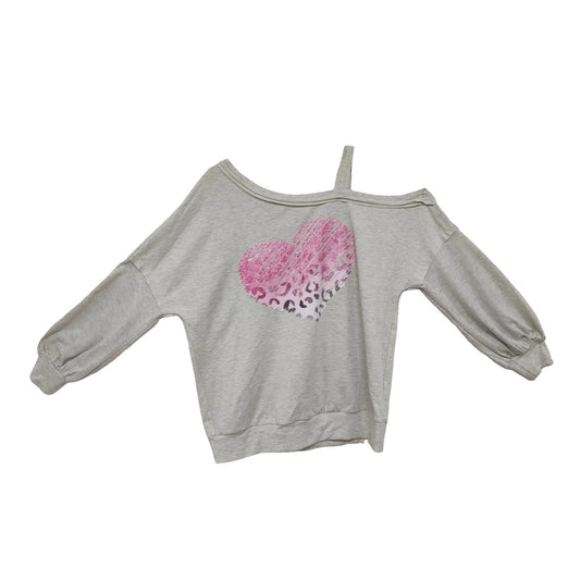 Ladies' Off Shoulder Long Sleeved Printed Love Hoodie CJ US