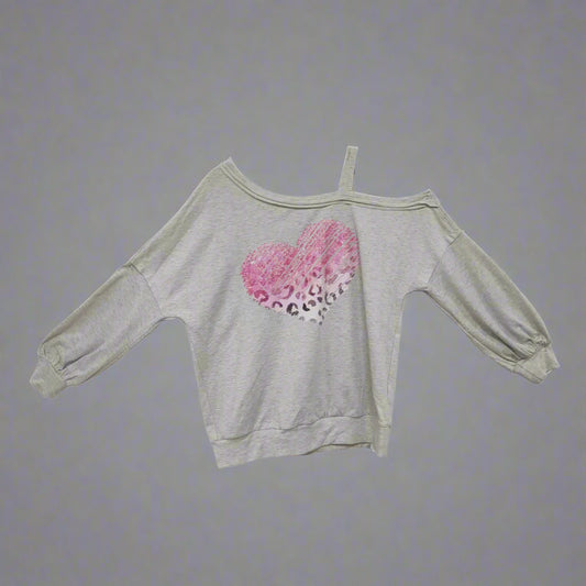 Ladies' Off Shoulder Long Sleeved Printed Love Hoodie CJ US