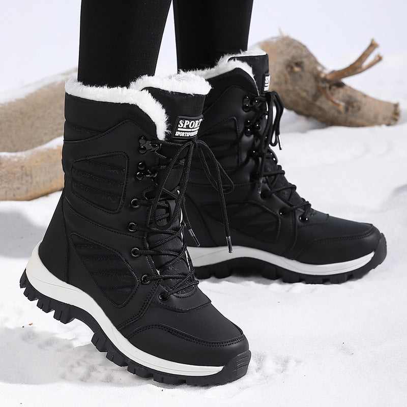 Thickened Long Wool Plus Velvet Warm Snow Boots CJ