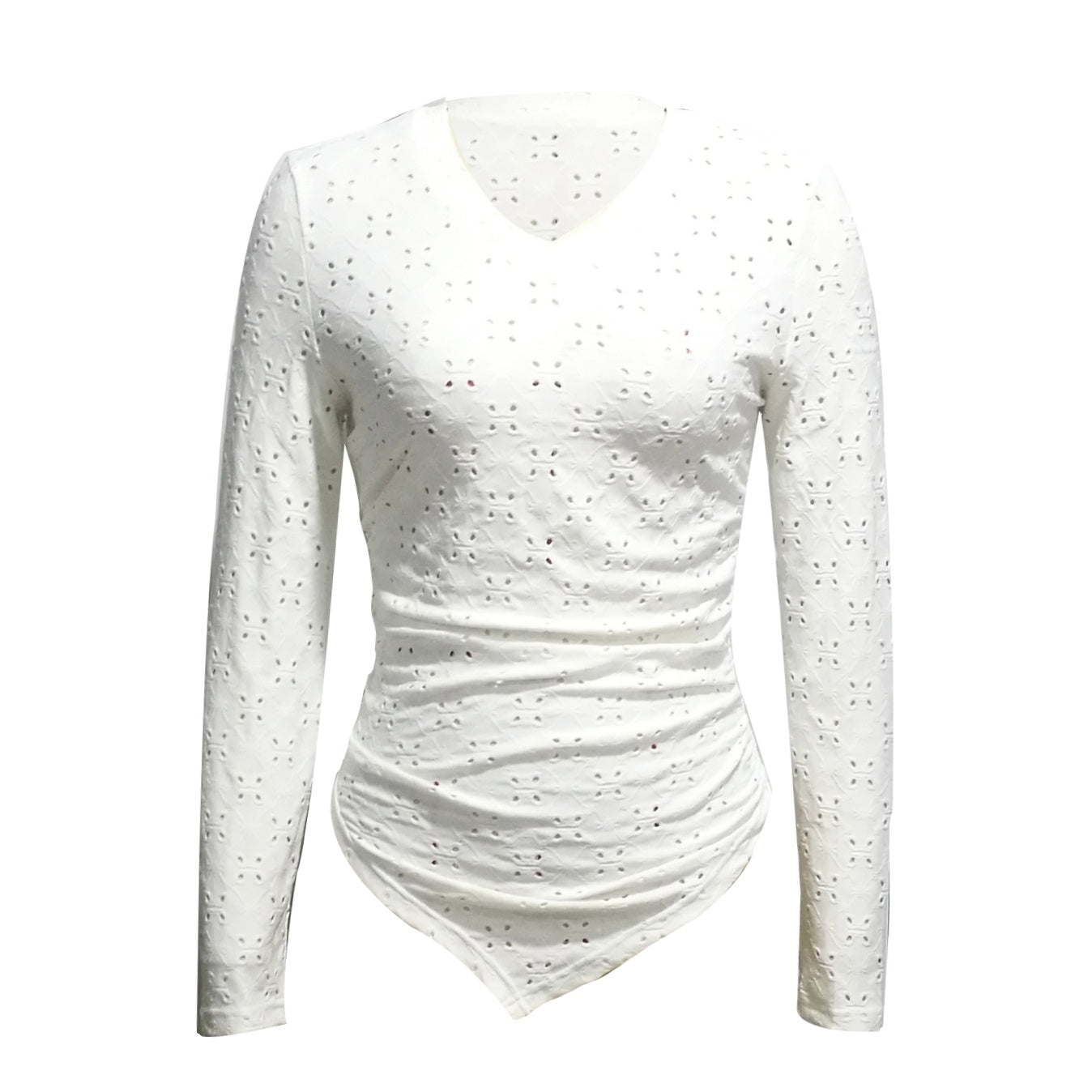 Women’s Hollow Out V-Neck Long Sleeve Top CJ