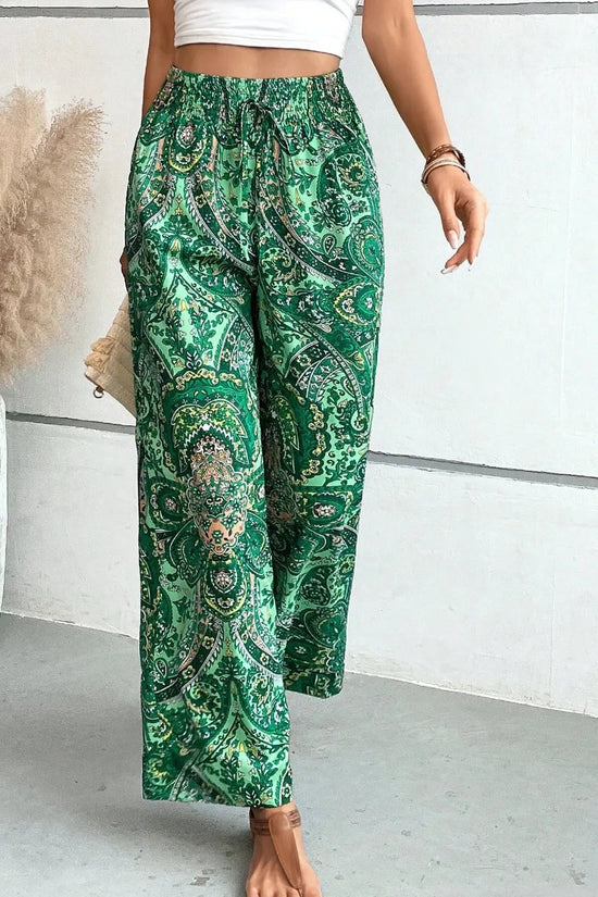 Printed Wide Leg Pants 