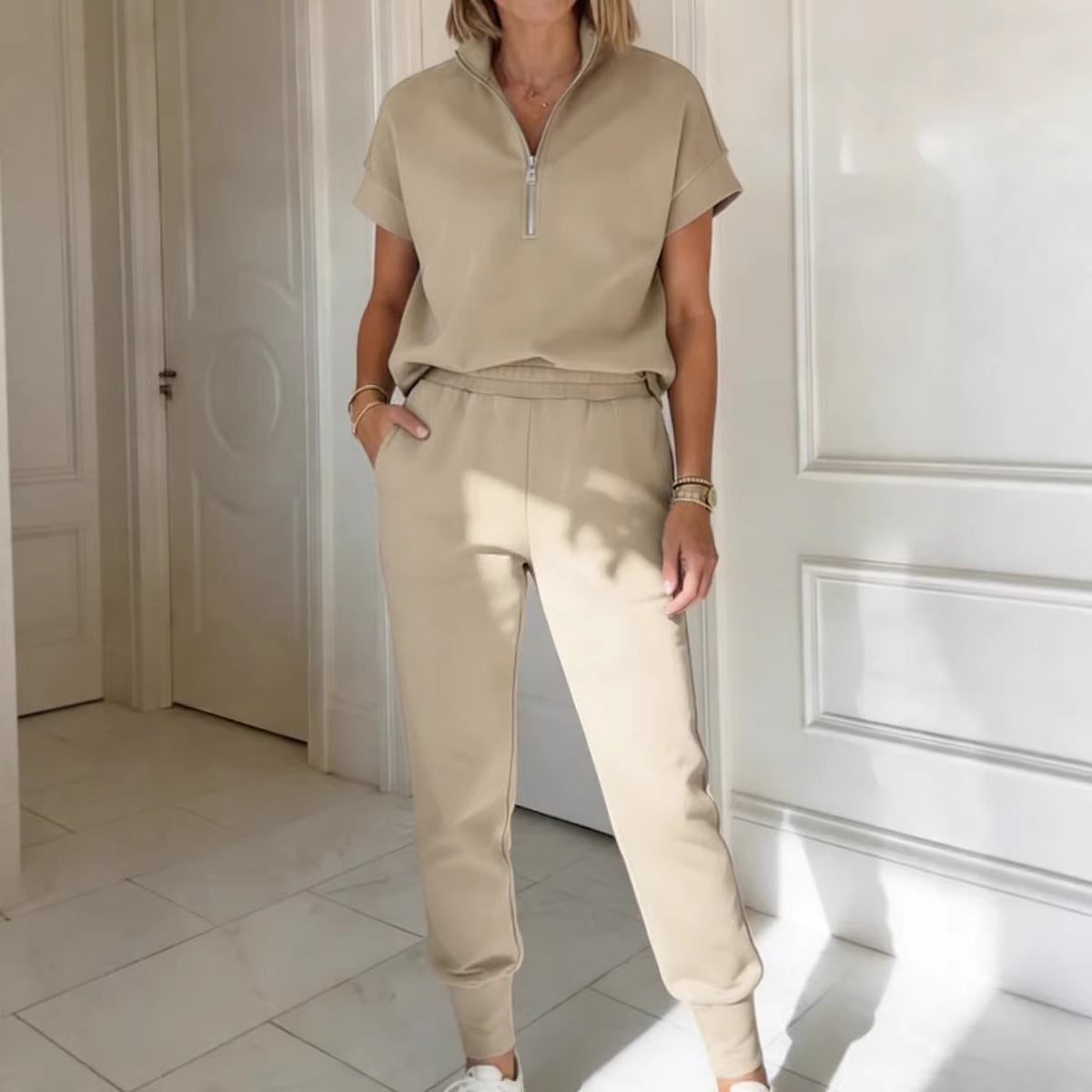 Athleisure T-shirt And Pants Two-piece Set 