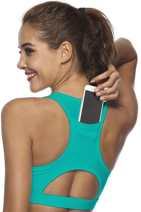 Women’s Breathable Sports Bra with Back Pocket CJ