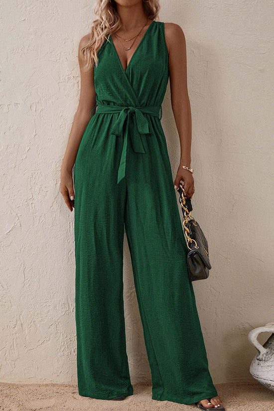 Strap High-Waist Sleeveless Jumpsuit Fashion Casual Set 