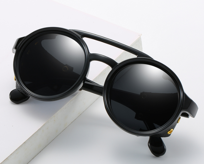 New Steampunk Sunglasses Brand Design Round Sunglass Men Women Vintage Punk Sun glasses UV400 Shades Eyewear eprolo