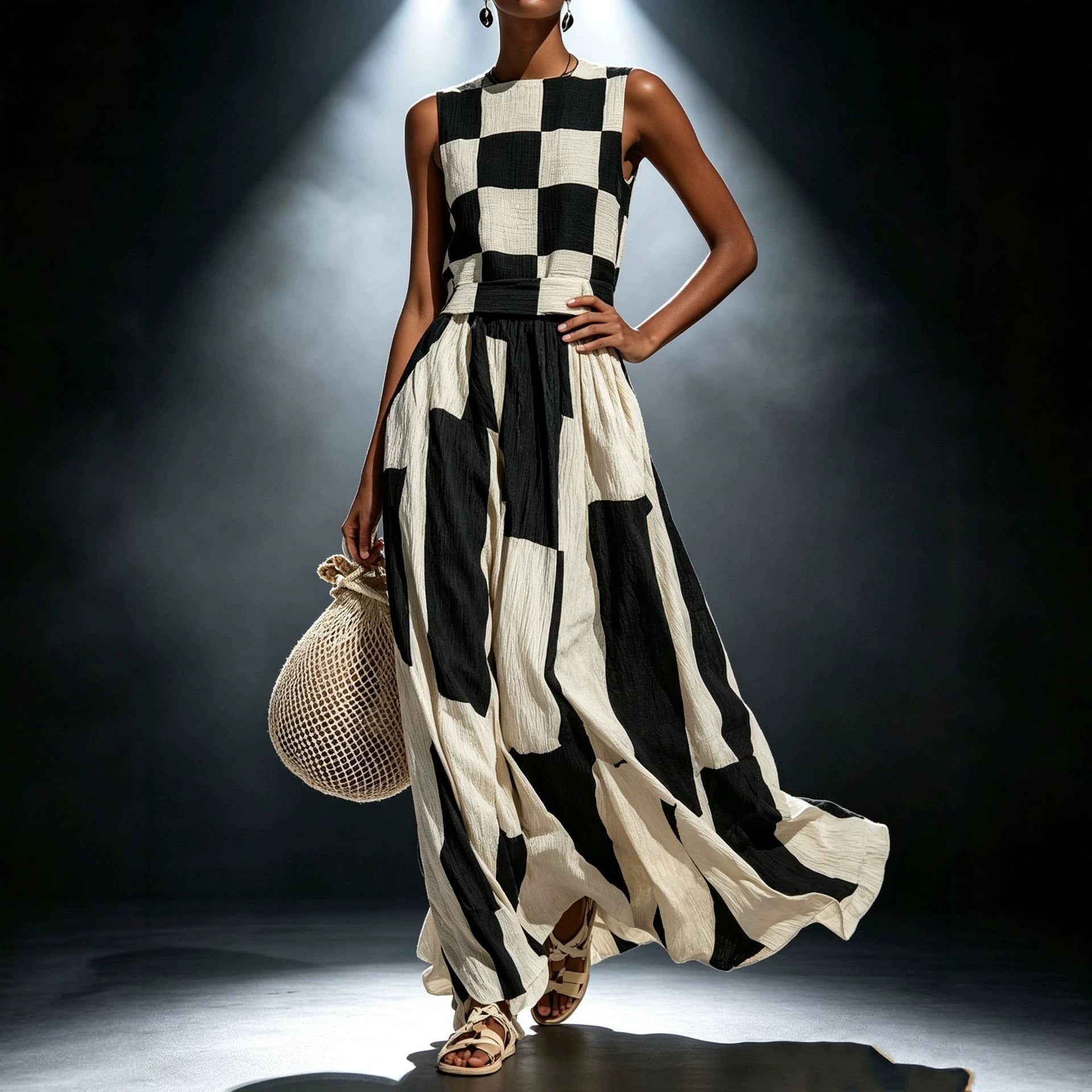 Round neck sleeveless loose dress 