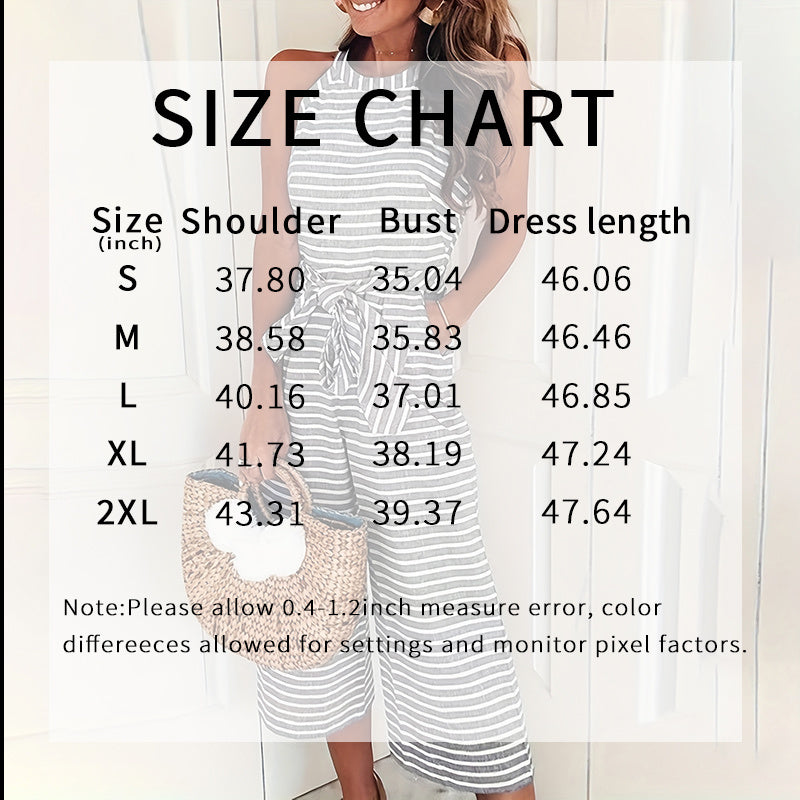 Womens Casual Striped Jumpsuits Summer Cap Sleeve Wide Leg Jumper Romper Button Down Travel Beach Outfits CJ US