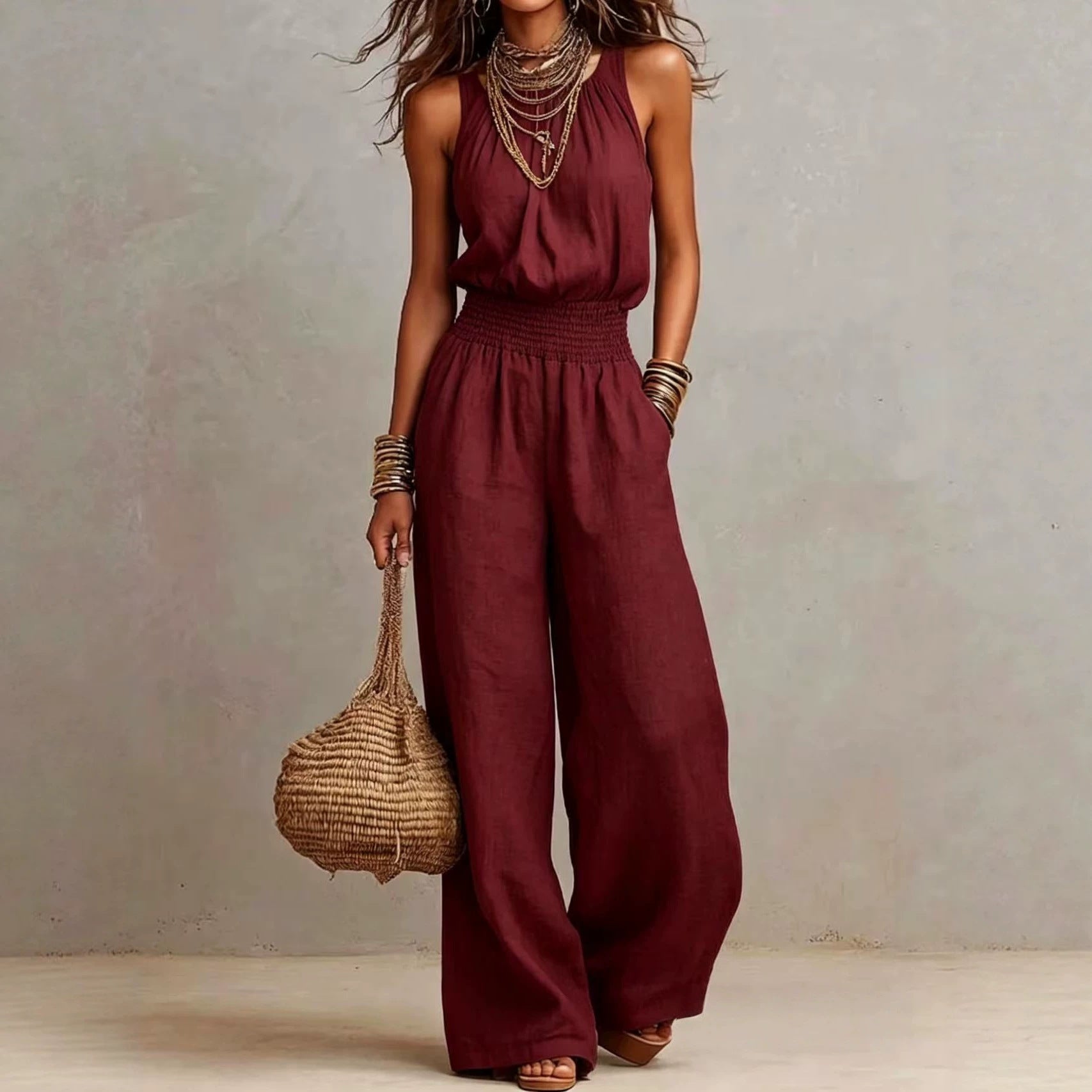 European And American Women's Backless Jumpsuit 