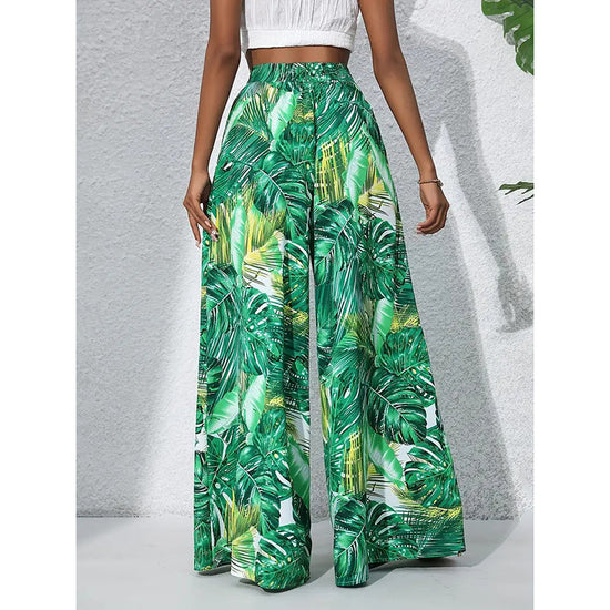 Women’s Printed High‑Waist Wide‑Leg Palazzo Pants CJ US