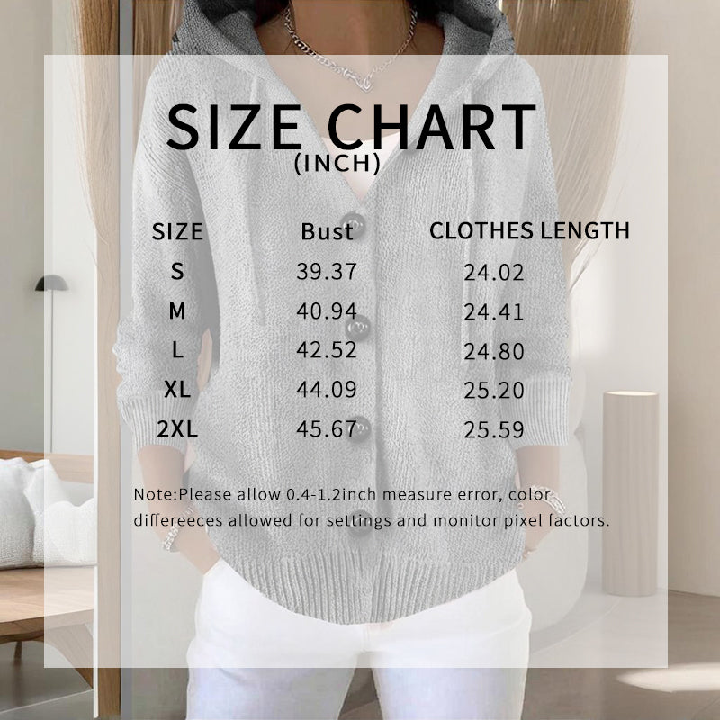 Women's Button Down Hoodie Cardigan, Long Sleeve Open Front Sweater Coat For Fall Winter 