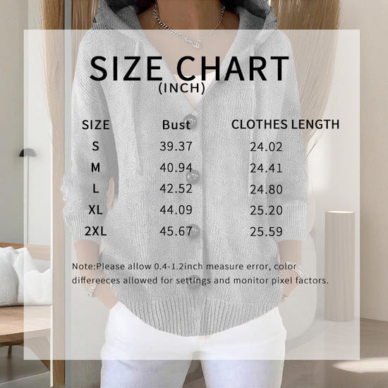 Women's Button Down Hoodie Cardigan, Long Sleeve Open Front Sweater Coat For Fall Winter 