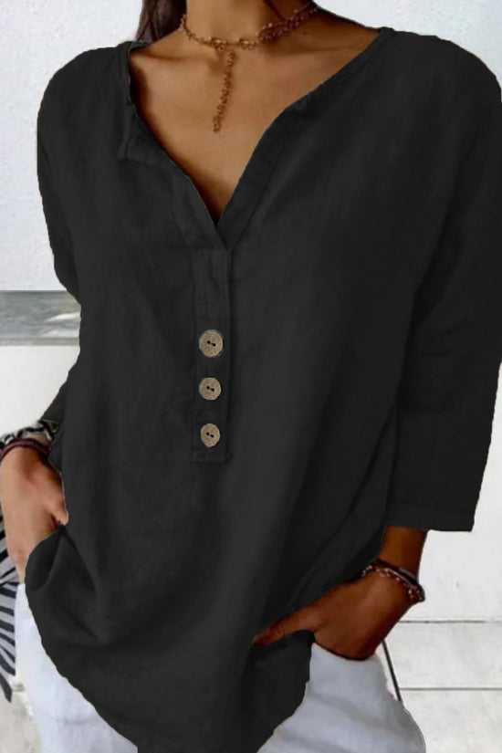 Modern Notched-Collar Button-Down Shirt – Relaxed Chic Staple CJ US