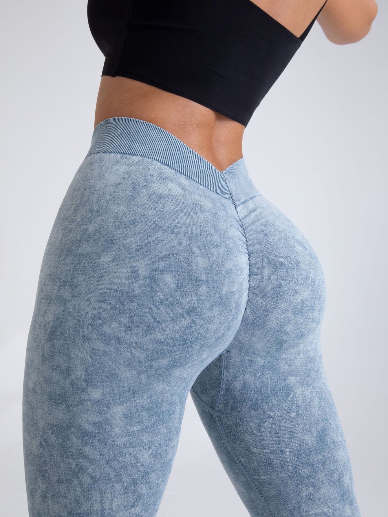 V-Back Scrunch Butt Workout Leggings, Women Seamless Gym Yoga Leggings High Waist Active Yoga Pants, Yoga Leggings High Waist Active Yoga Pants FitiqueFit