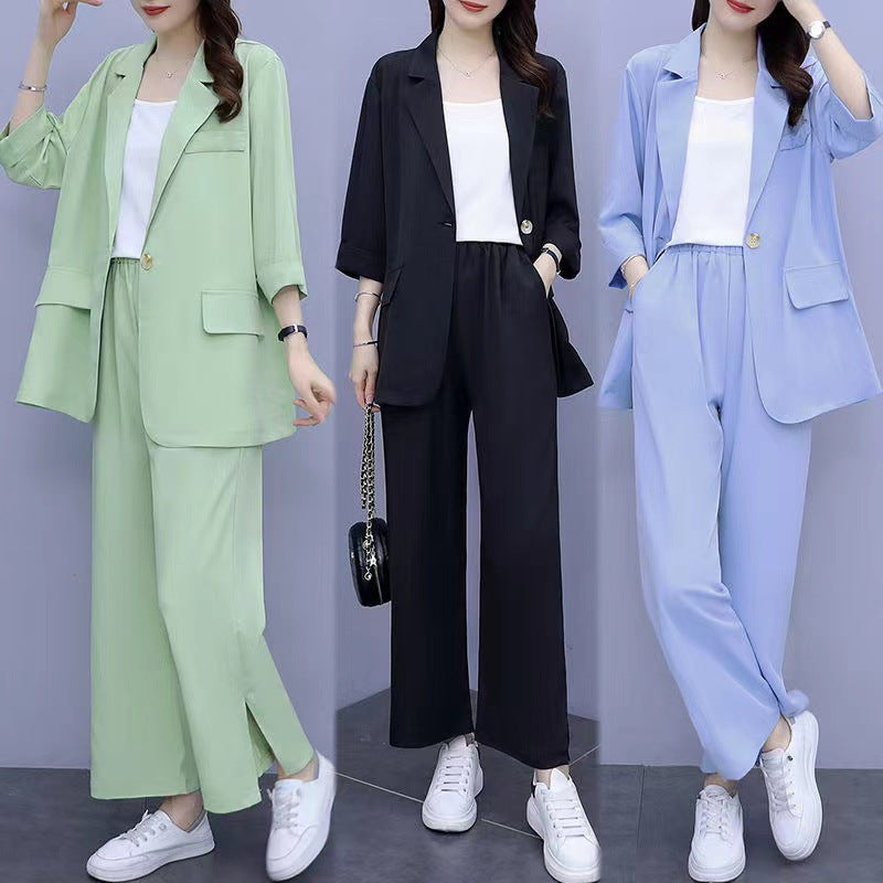 SpringAutumn New Style Professional Long Sleeve Suit Jacket And Pants Two Piece Set 