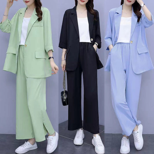 SpringAutumn New Style Professional Long Sleeve Suit Jacket And Pants Two Piece Set 