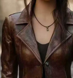 Chic Retro Cool Biker Leather Jacket Top 