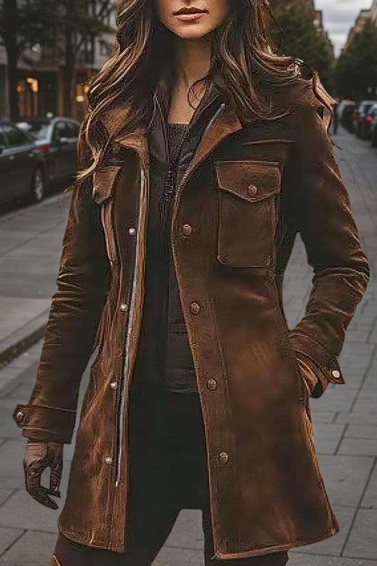 Women’s Vintage Style Long Winter Jacket – Warm Windproof Autumn Coat - FitiqueFit