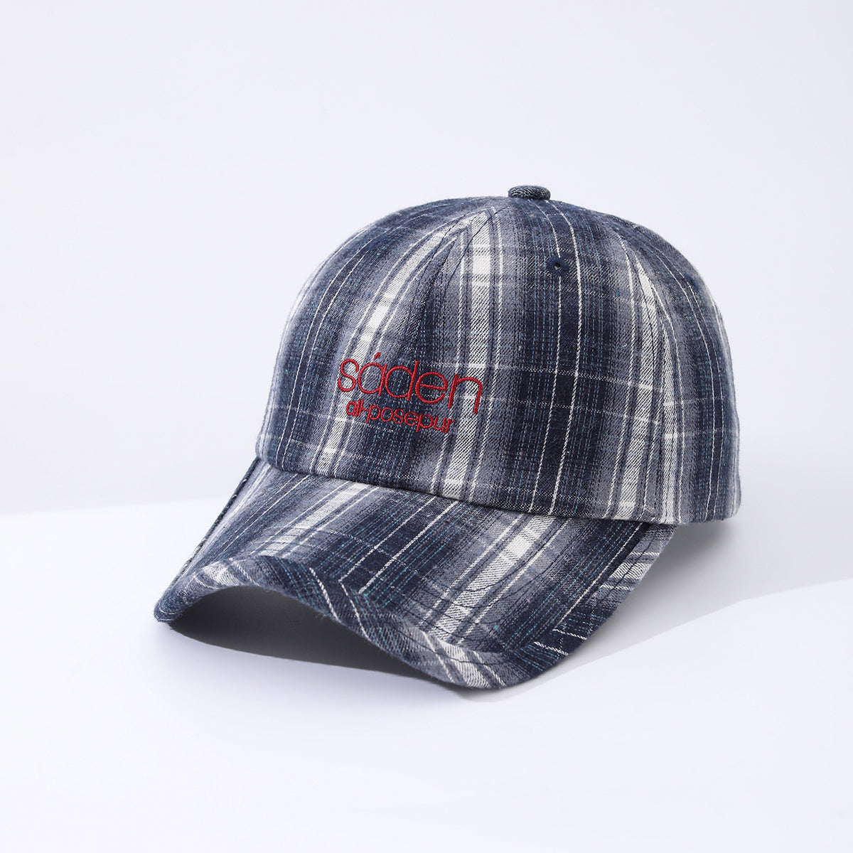 Striped Checkered Embroidered Letter Simple And Fashionable Baseball Cap Suitable For Daily Outdoor Outings And Travels 
