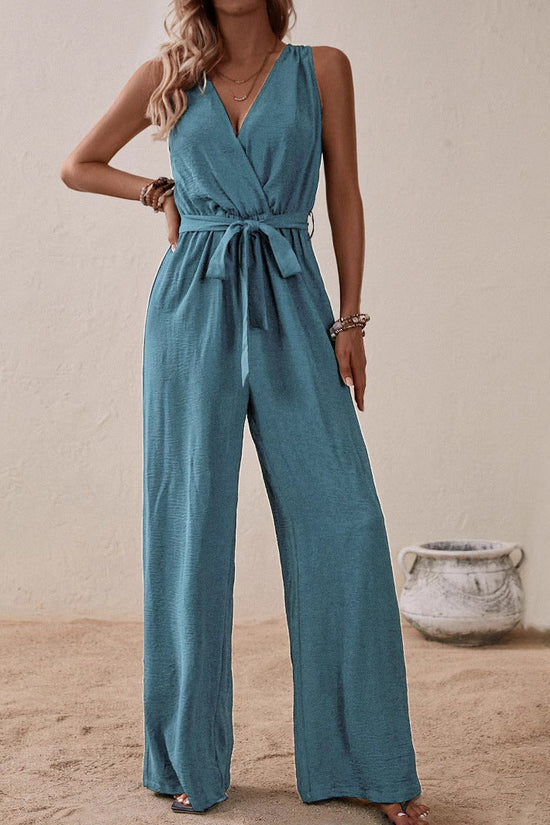 Strap High-Waist Sleeveless Jumpsuit Fashion Casual Set 