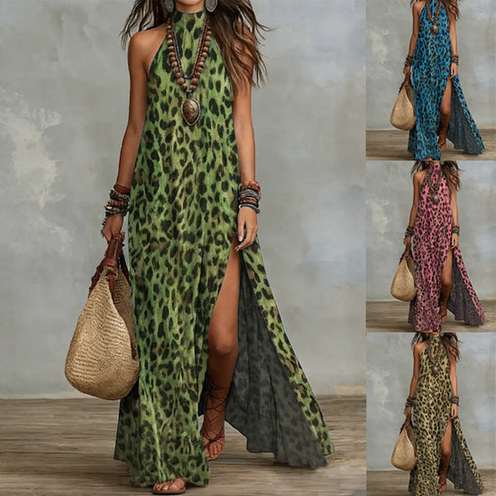 Printed Scarf-style Long Dress Fashionable And Casual 