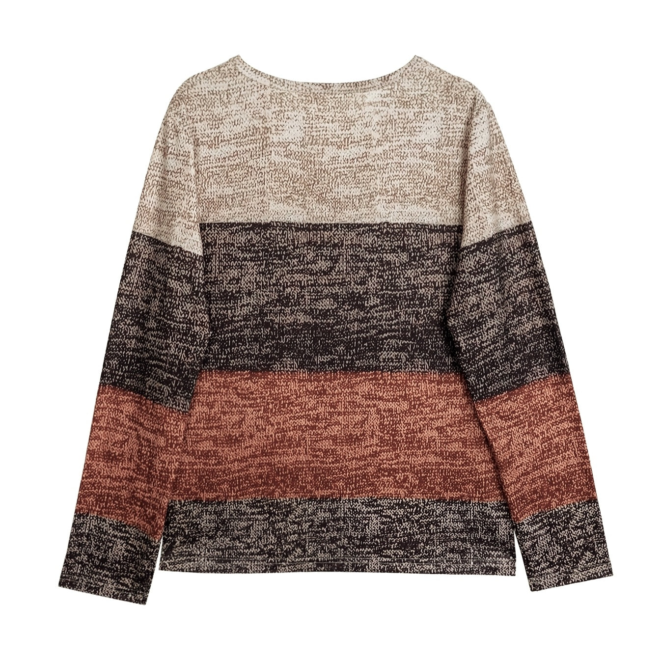 Women's Pullover Color Block Casual Long Sleeved T-shirt CJ US