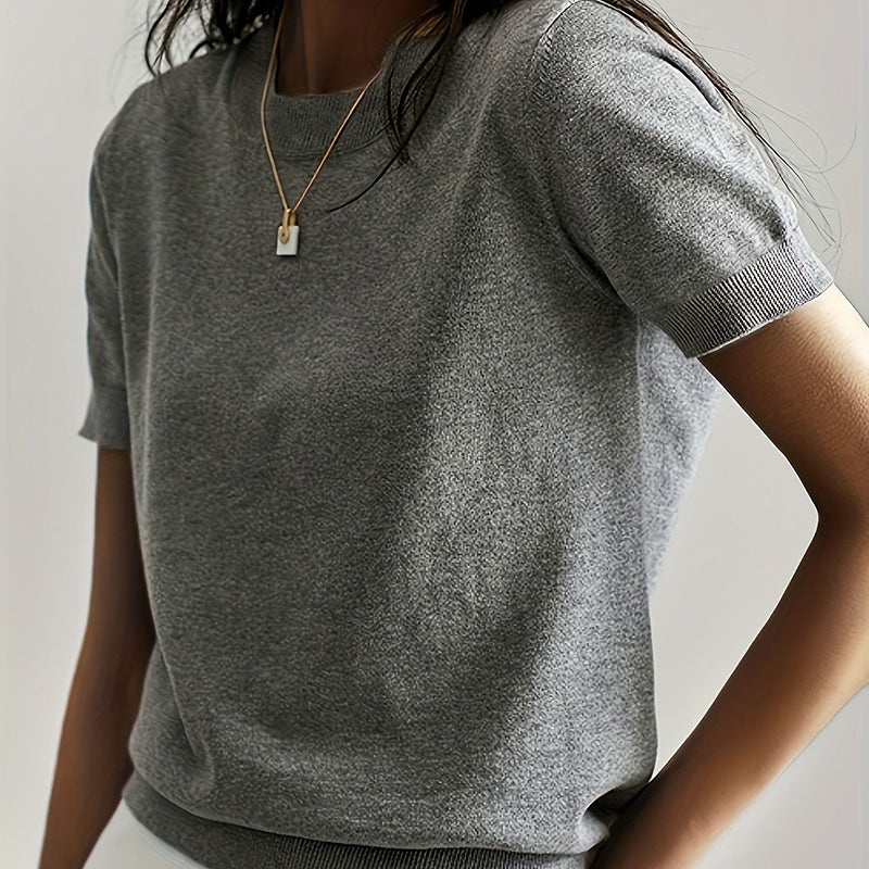 Women's Soft Stretch T-Shirt - Minimalist Everyday Top For Office & Casual Wear 