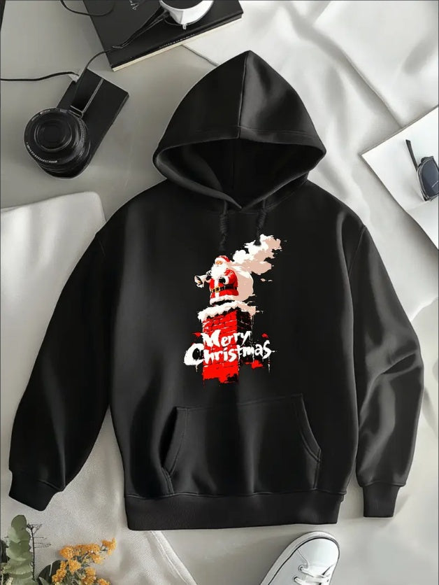 Women'S Fall Plus Size Hoodies Fashion Christmas Santa Claus Cartoon Pixel Style Gift Stars Print Long Sleeve Hood Sweatshirt Loose Fit Tops Streetwear CJ US