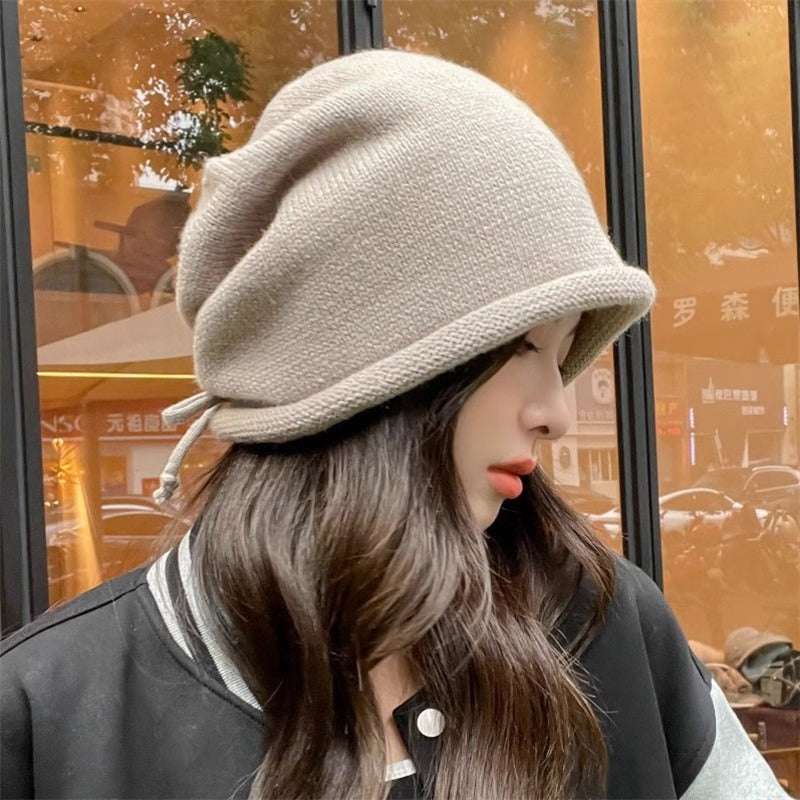 Women’s Stacking Beanie Hat – Soft Curling Knit Hat for Autumn & Winter - FitiqueFit