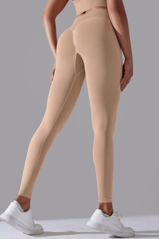 🍑 High-Waisted Peach Hips Nude Yoga Pants 