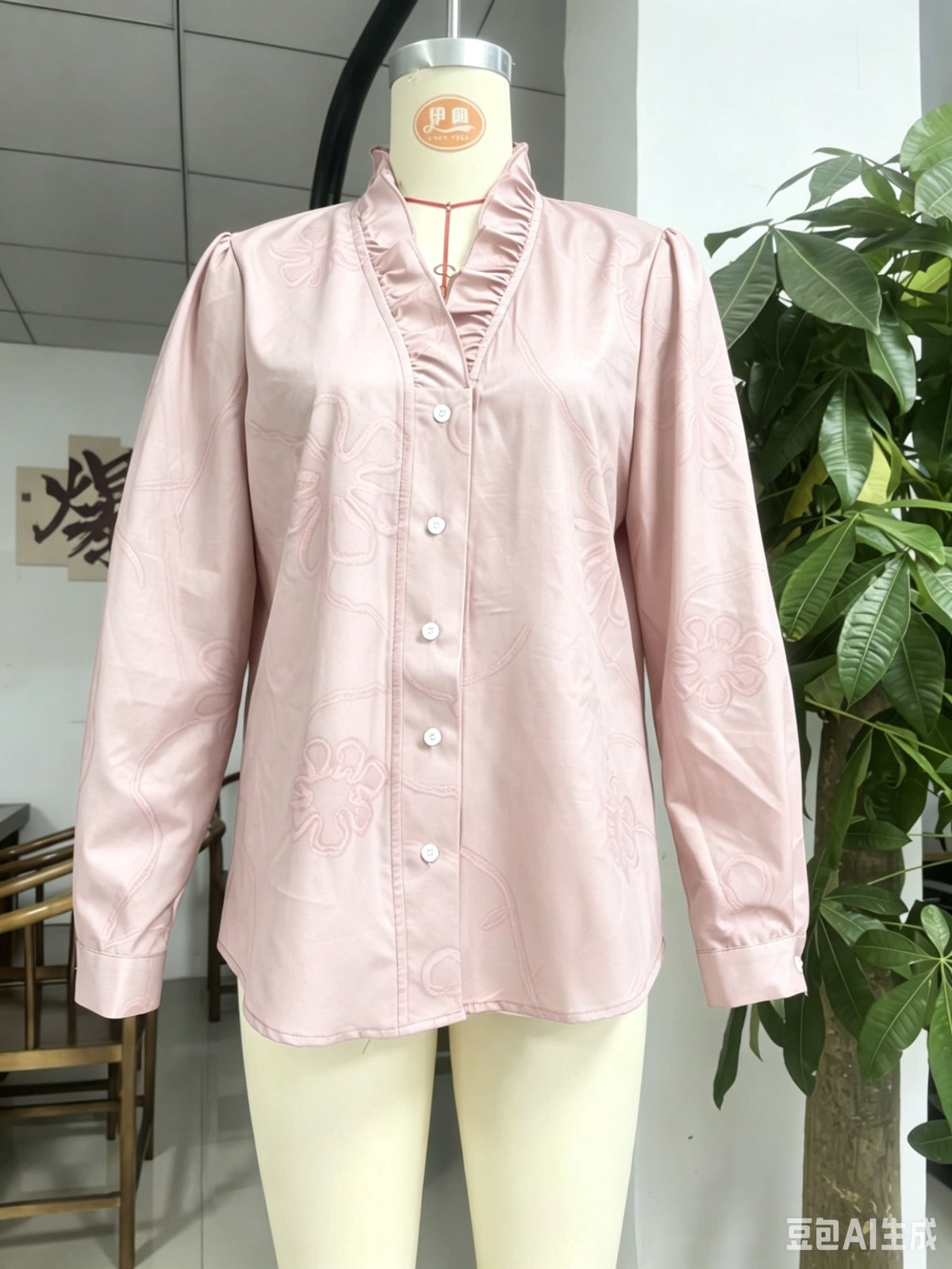 Women’s Lace Embroidered Cotton Linen Blouse 