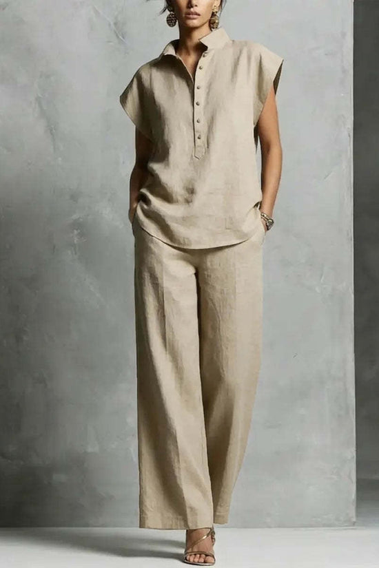 Women's Casual Cardigan Short-Sleeve Pants Set 