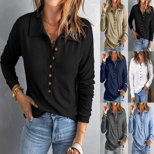 Women's Loose-Fitting Casual Long-Sleeve Top 