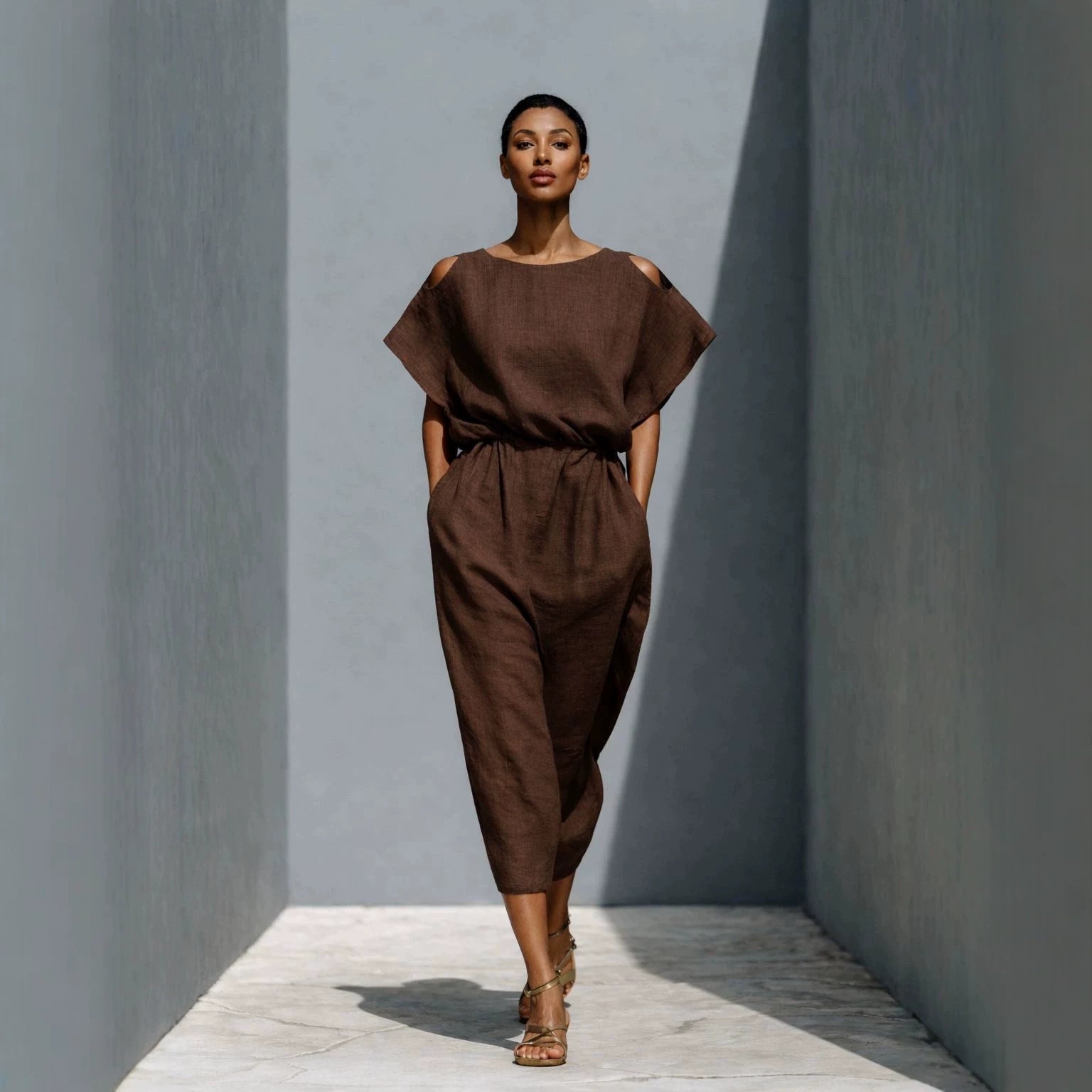 Womens Batwing Sleeve Off-Shoulder Elastic Waist Dress 