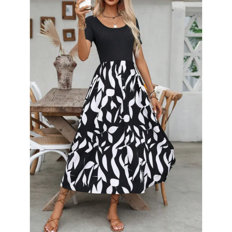 Floral Scoop-Neck Maxi Dress 