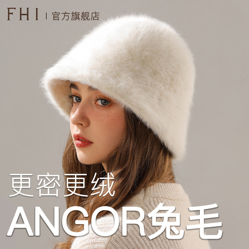 Big Head Circumference Real Rabbit Plush Hat 