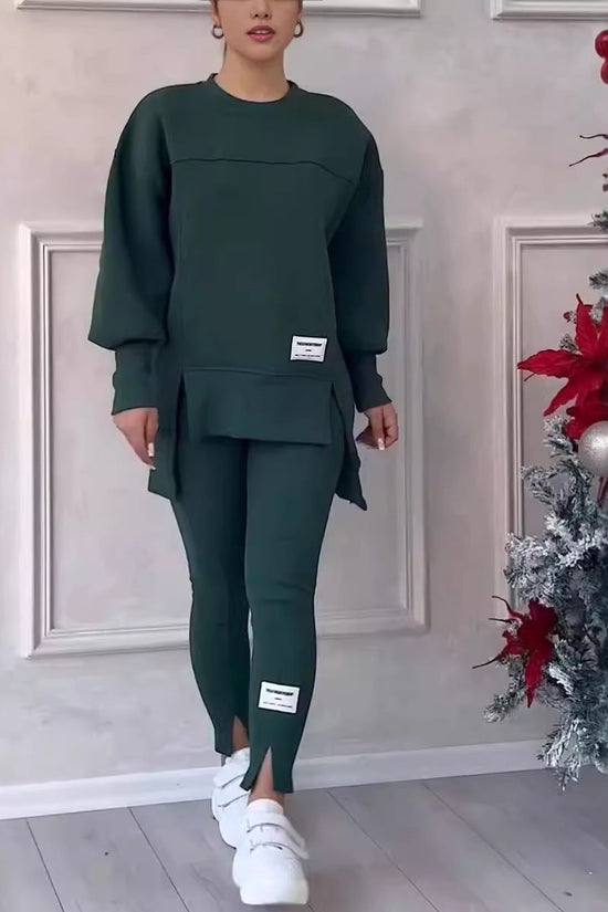 Women's Solid Color 2-Piece Set 