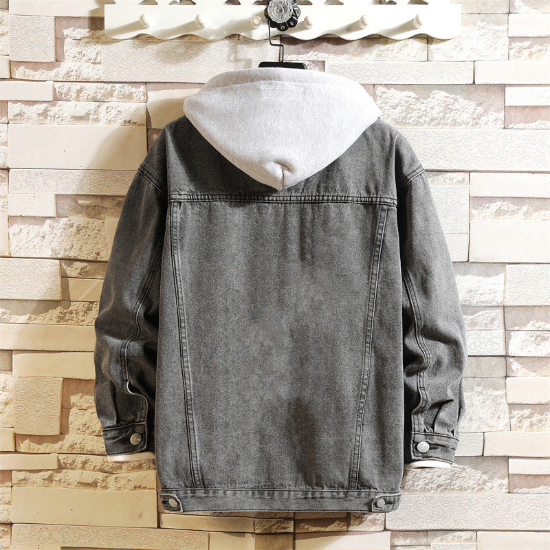 Women's Oversized Washed Denim Jacket – Hooded Loose Korean Style 