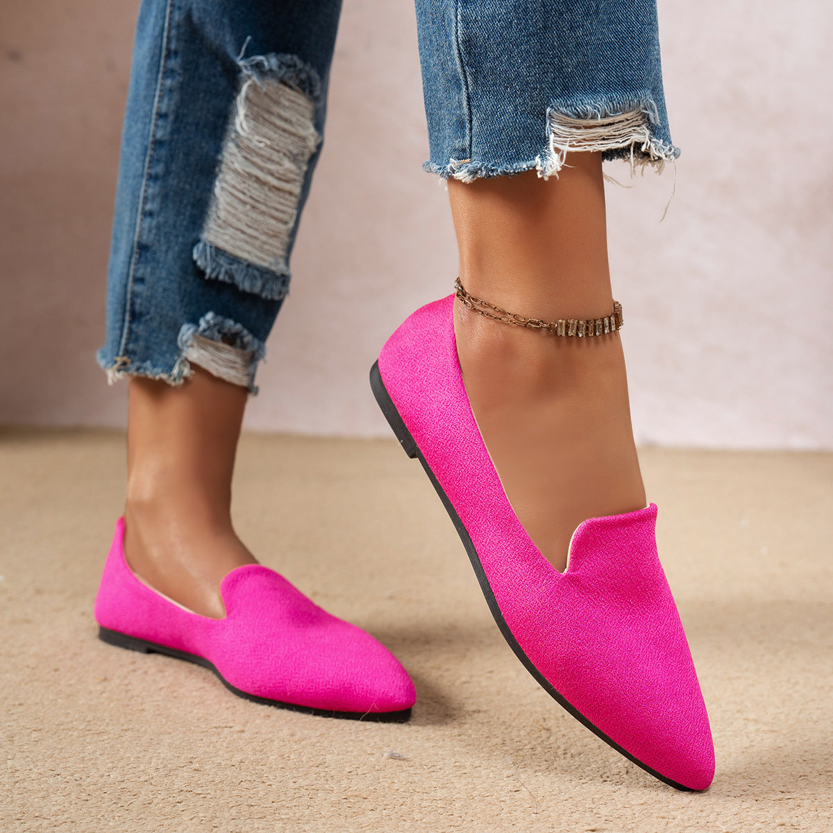 Casual Flat Pointed Toe Women's Thin Shoes CJ