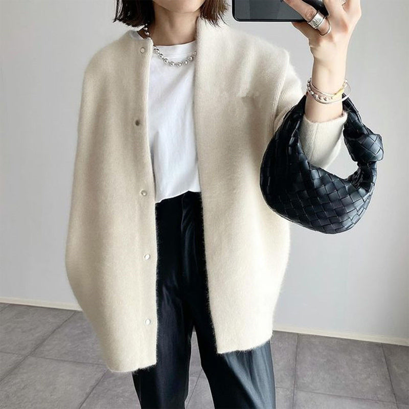 Women's Solid Color Wool-like Coat, Oversized Long Sleeve Button Up Trench For Fall Winter Casual Outwear CJ US