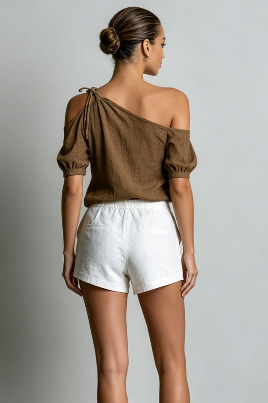 Fashionable Off-Shoulder Short-Sleeve Womens Top 