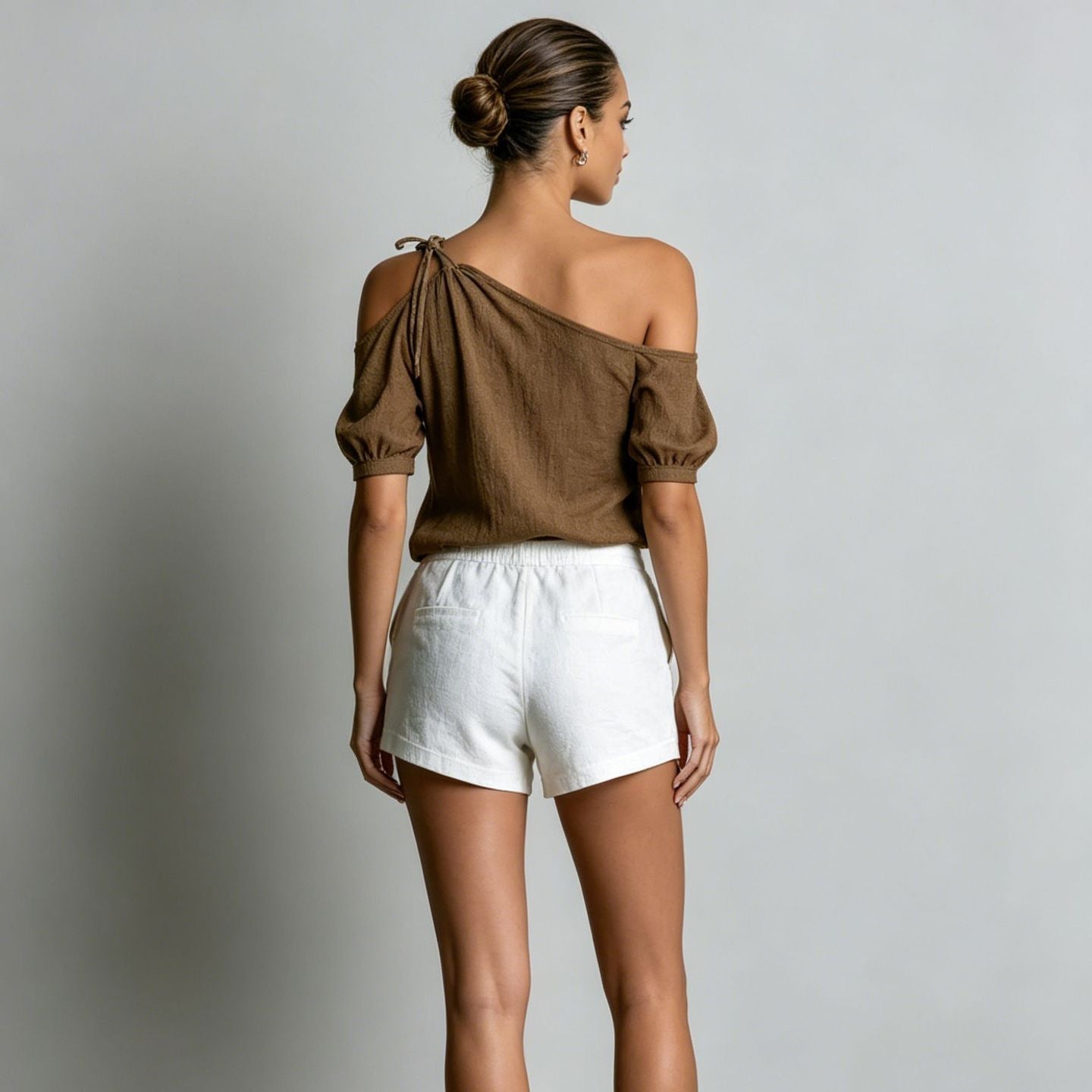 Fashionable Off-Shoulder Short-Sleeve Womens Top 