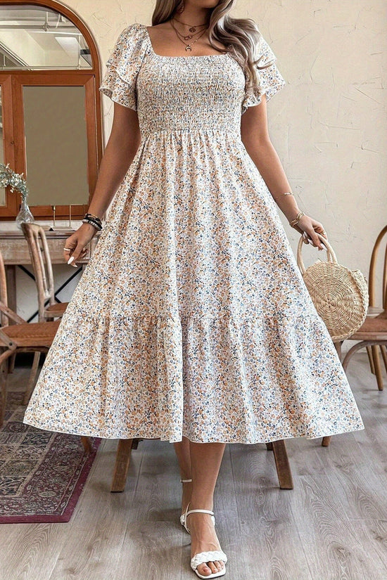Plus Size Backless Midi Dress – Elegant Pleated Summer Party Dress CJ US