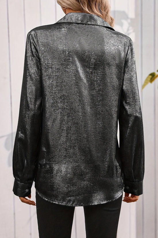 Satin Minimalist Long Sleeve Shirt FitiqueFit