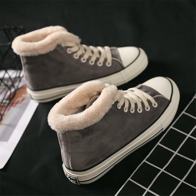Canvas Shoes Women's Plush Cotton-padded Warm-keeping Cotton Shoes CJ